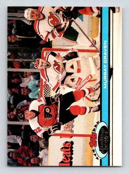 Hockey trading card of New Jersey Devils players celebrating, featuring Murray Craven