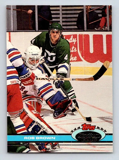 Hockey trading card of Rob Brown from Topps Stadium Club featuring Hartford Whalers action