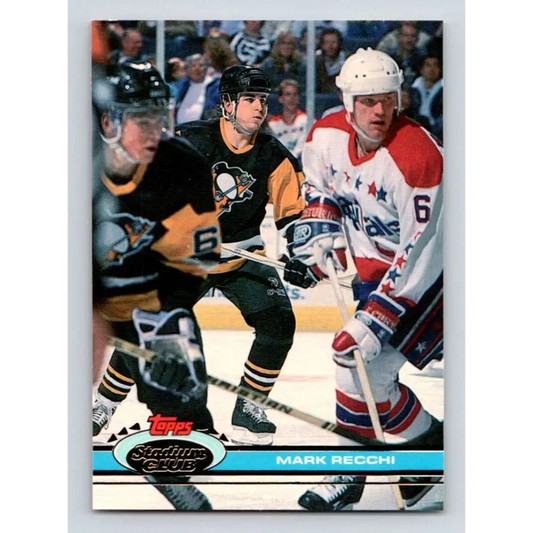 1991-92 Topps Stadium Club #256 Mark Recchi NM-MT Pittsburgh Penguins Hockey Card