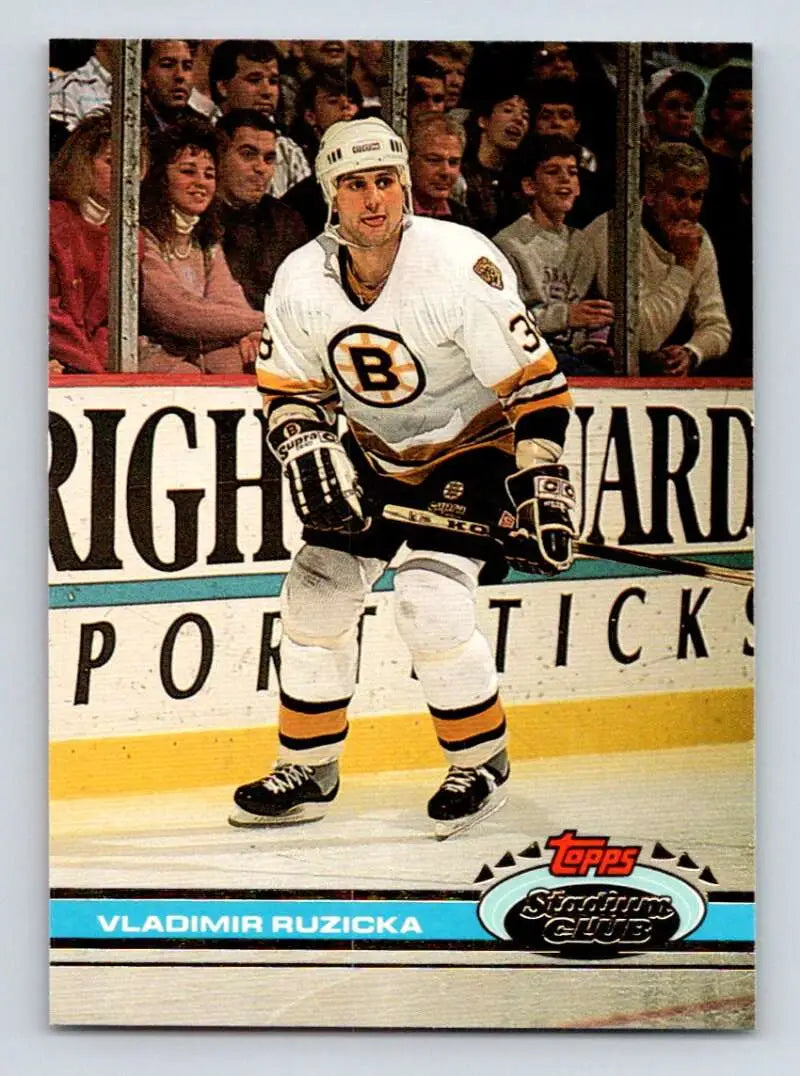Hockey trading card of Vladimir Ruzicka in a Boston Bruins jersey, Topps Stadium Club