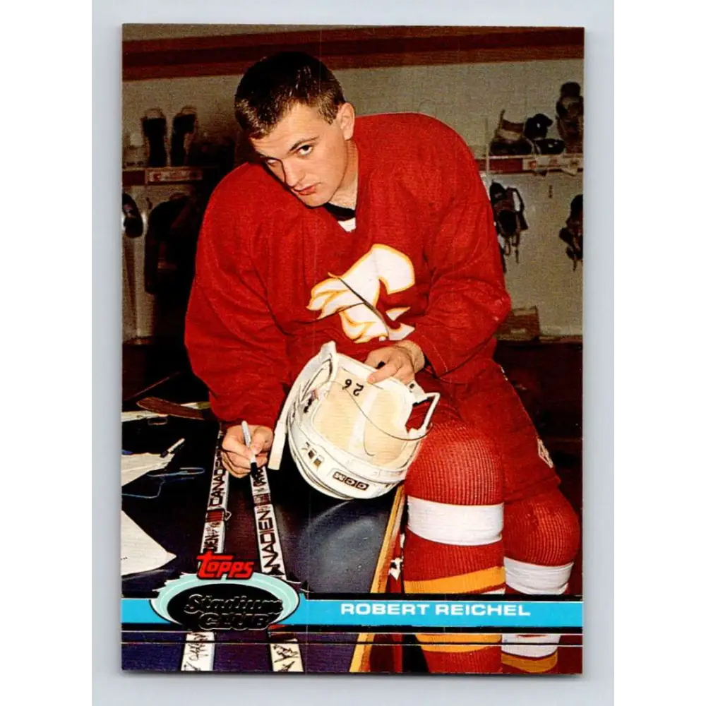 1991-92 Topps Stadium Club #393 Robert Reichel NM-MT Calgary Flames Hockey Card