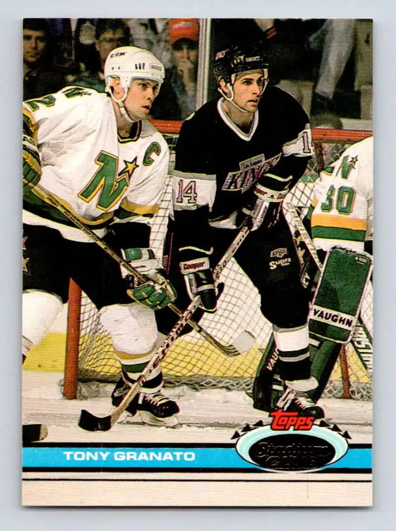 Hockey trading card of Tony Granato with Los Angeles Kings in action, 1991-92 Topps