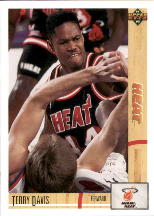 Terry Davis Miami Heat player in action on 1991-92 Upper Deck basketball trading card