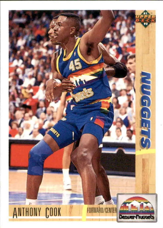 Basketball trading card of Anthony Cook in a Denver Nuggets uniform by Upper Deck