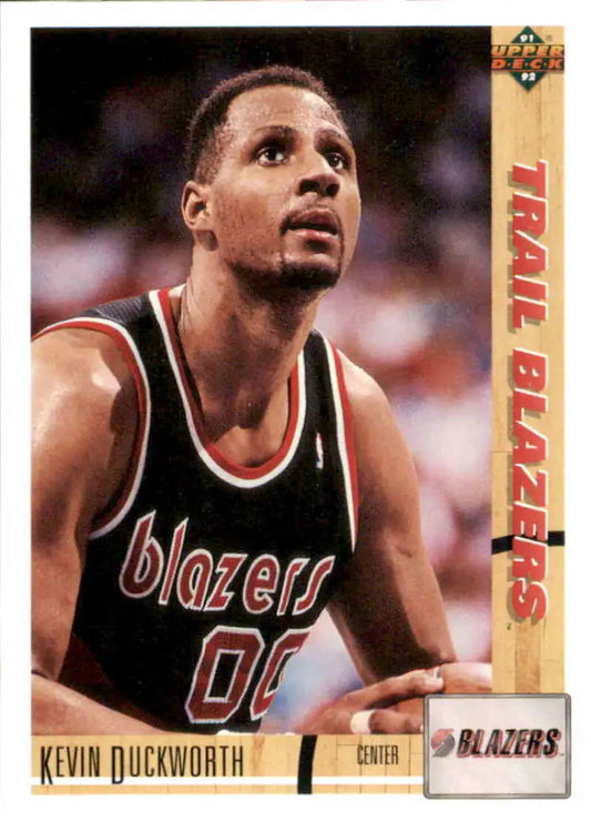 Basketball trading card of Kevin Duckworth, Portland Trail Blazers, black jersey