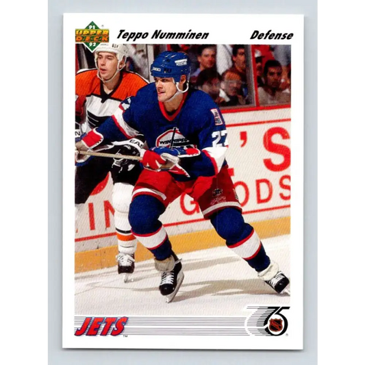 1991-92 Upper Deck #240 Teppo Numminen NM-MT Winnipeg Jets Hockey Card