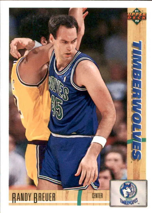 Basketball trading card of Randy Breuer in Minnesota Timberwolves jersey by Upper Deck