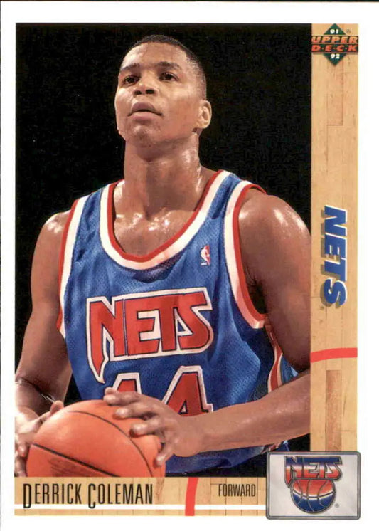 Derrick Coleman New Jersey Nets trading card from Upper Deck 1991-92 in pristine condition