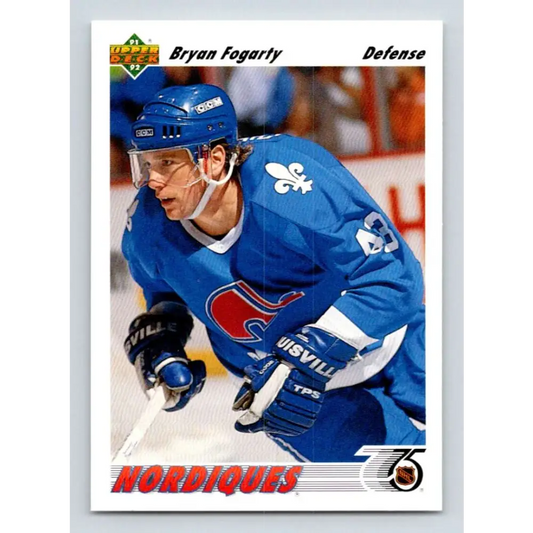 1991-92 Upper Deck #337 Bryan Fogarty NM-MT Quebec Nordiques Hockey Card