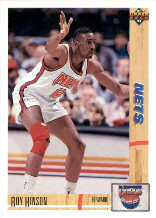 Roy Hinson in white Jersey Nets uniform on 1991-92 Upper Deck basketball card