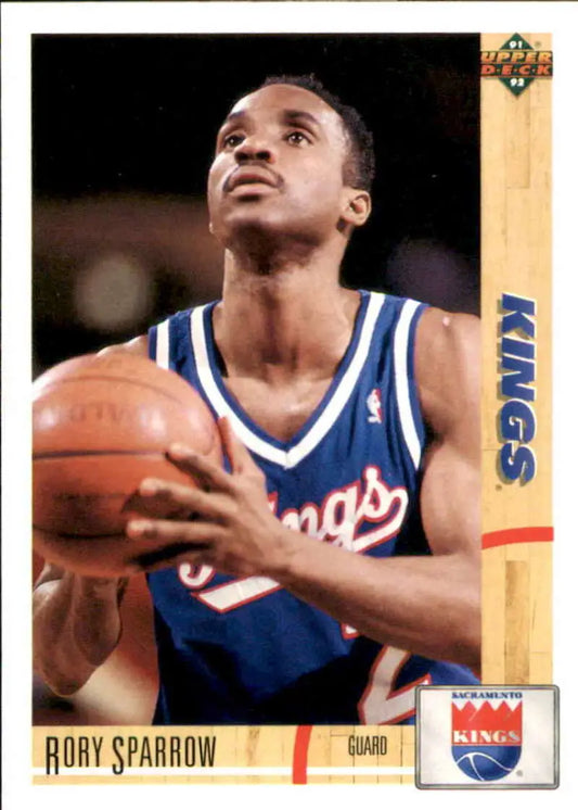Basketball trading card of Rory Sparrow in Sacramento Kings uniform, Upper Deck collectible