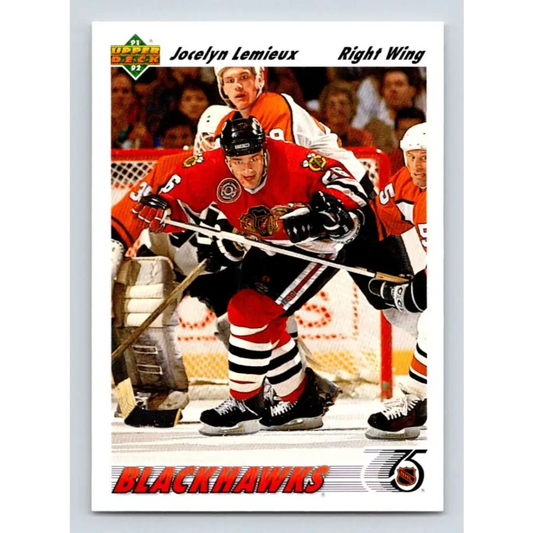 1991-92 Upper Deck #438 Jocelyn Lemieux NM-MT Chicago Blackhawks Hockey Card