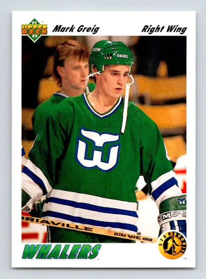Hockey trading card of Mark Greig from the Hartford Whalers by Upper Deck