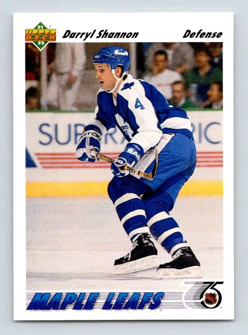 Darryl Shannon skating in Toronto Maple Leafs uniform from Upper Deck hockey card