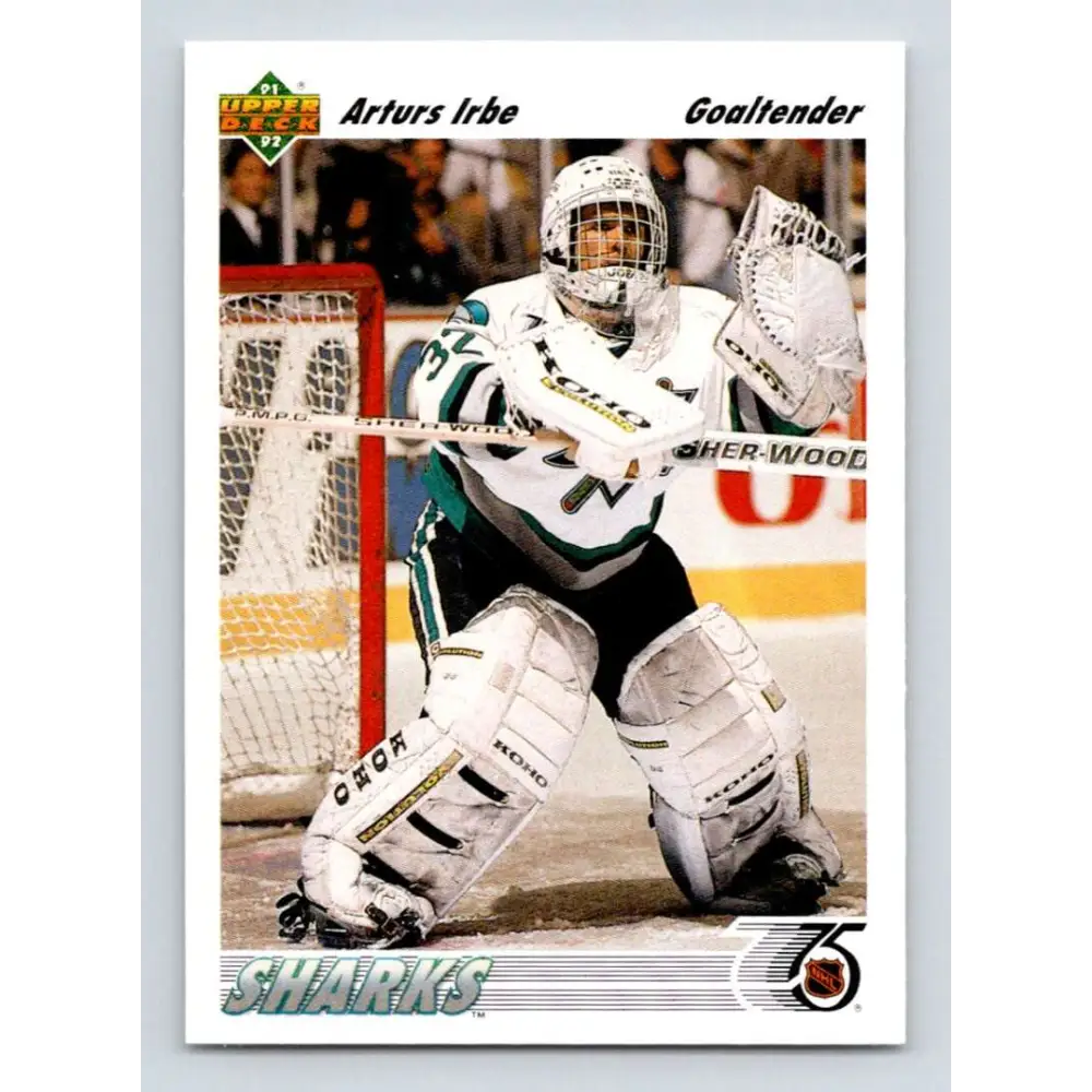 1991-92 Upper Deck #532 Arturs Irbe NM-MT San Jose Sharks Hockey Card