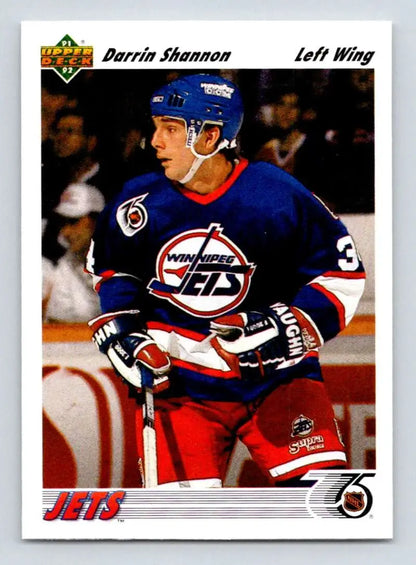 Hockey trading card of Darrin Shannon in Winnipeg Jets uniform from Upper Deck