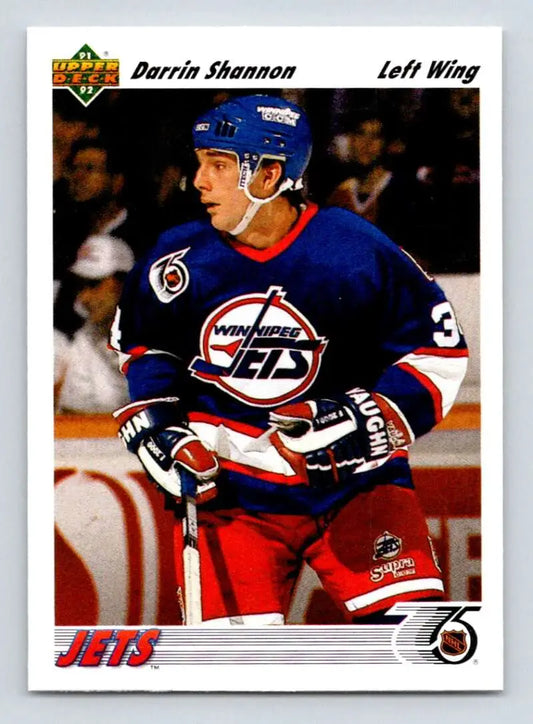 Hockey trading card of Darrin Shannon in Winnipeg Jets uniform from Upper Deck