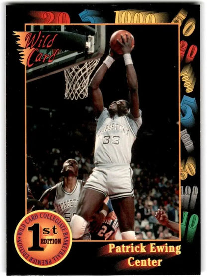 Basketball trading card of Patrick Ewing #33 from Georgetown Hoyas Basketball