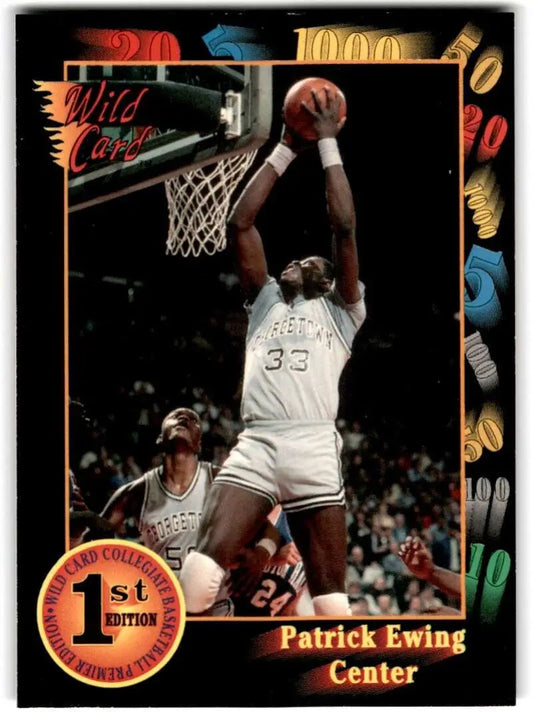Basketball trading card of Patrick Ewing #33 from Georgetown Hoyas Basketball