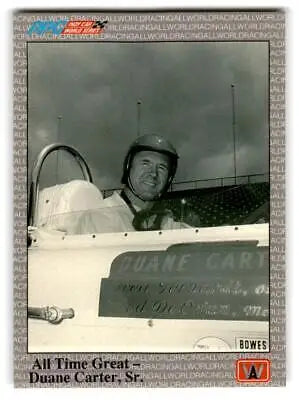 Vintage racing card featuring Duane Carter, a time great in the sport