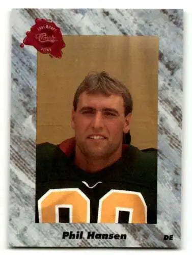 Phil Hansen Buffalo football card from 1991 Classic Draft Picks with original gloss finish