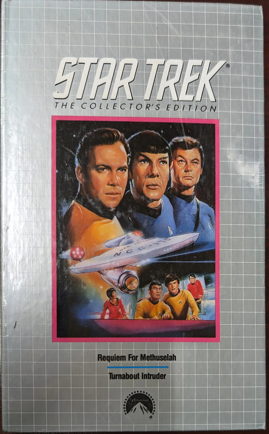 VHS tape of Star Trek Turnabout Intruder from 1991 Columbia House edition with character portraits