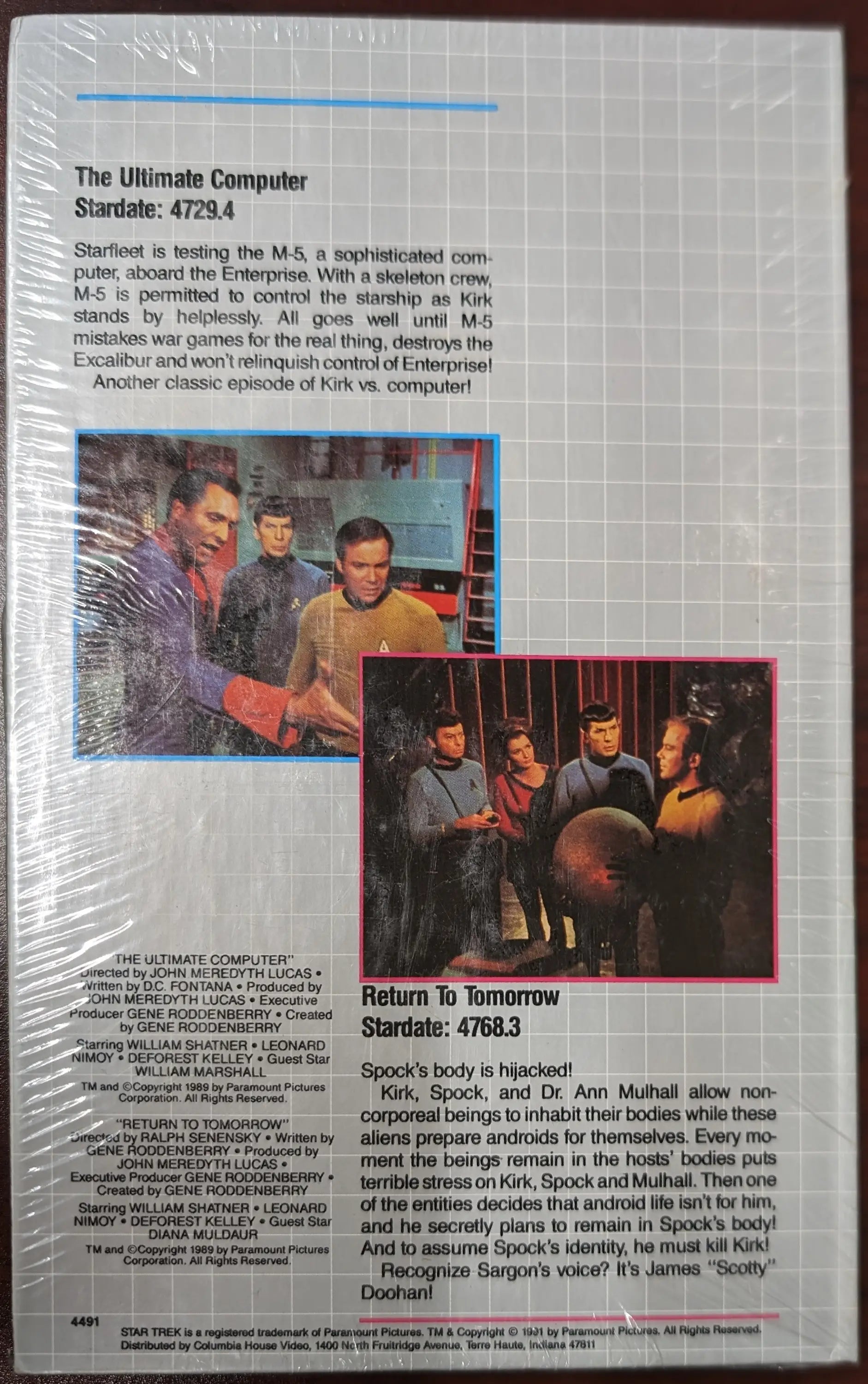Newspaper clipping featuring Star Trek, Ultimate Computer, and photos from Columbia House