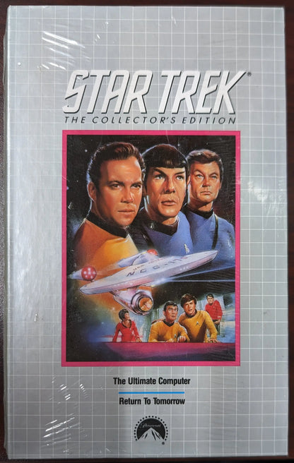 VHS tape of Star Trek: The Ultimate Computer Columbia House edition featuring iconic characters