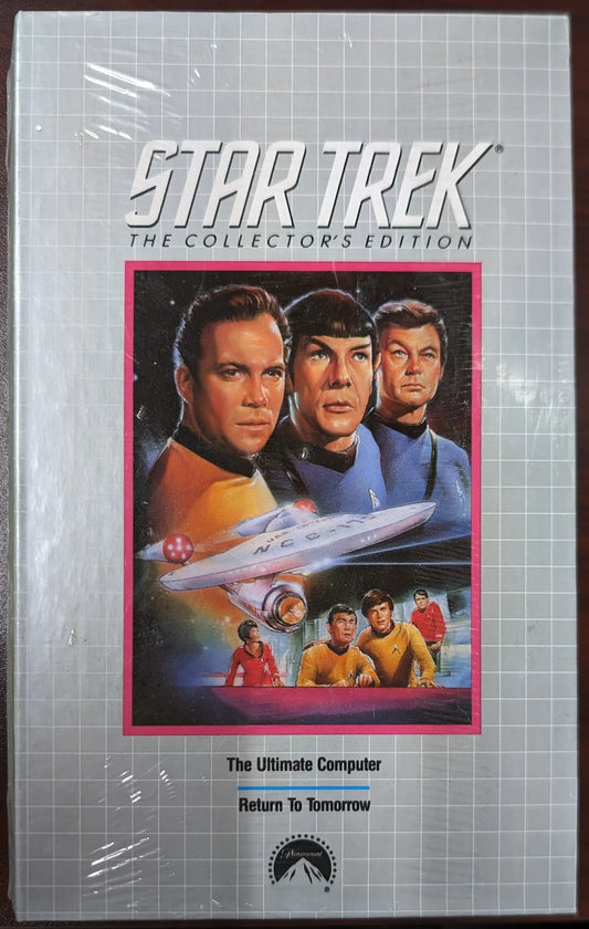 VHS tape of Star Trek: The Ultimate Computer Columbia House edition featuring iconic characters