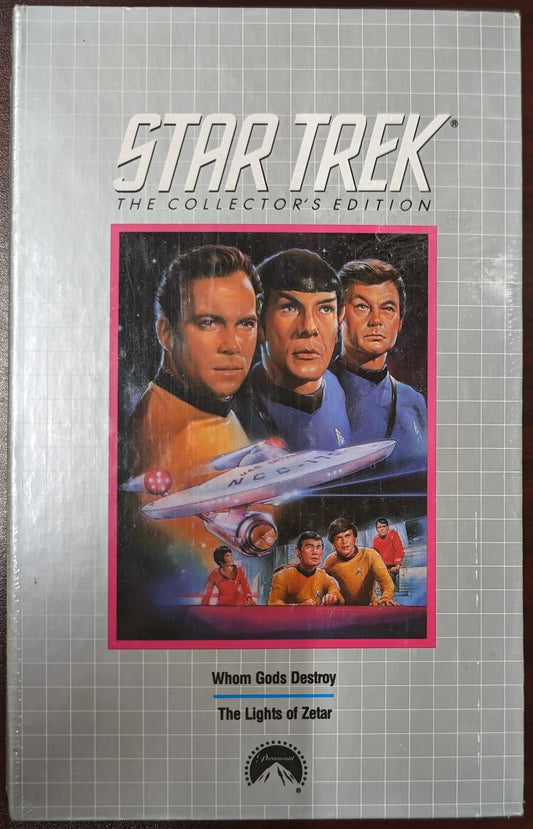 Star Trek Columbia House Collector’s Edition VHS cover for Whom Gods Destroy and The Lights of Zetar