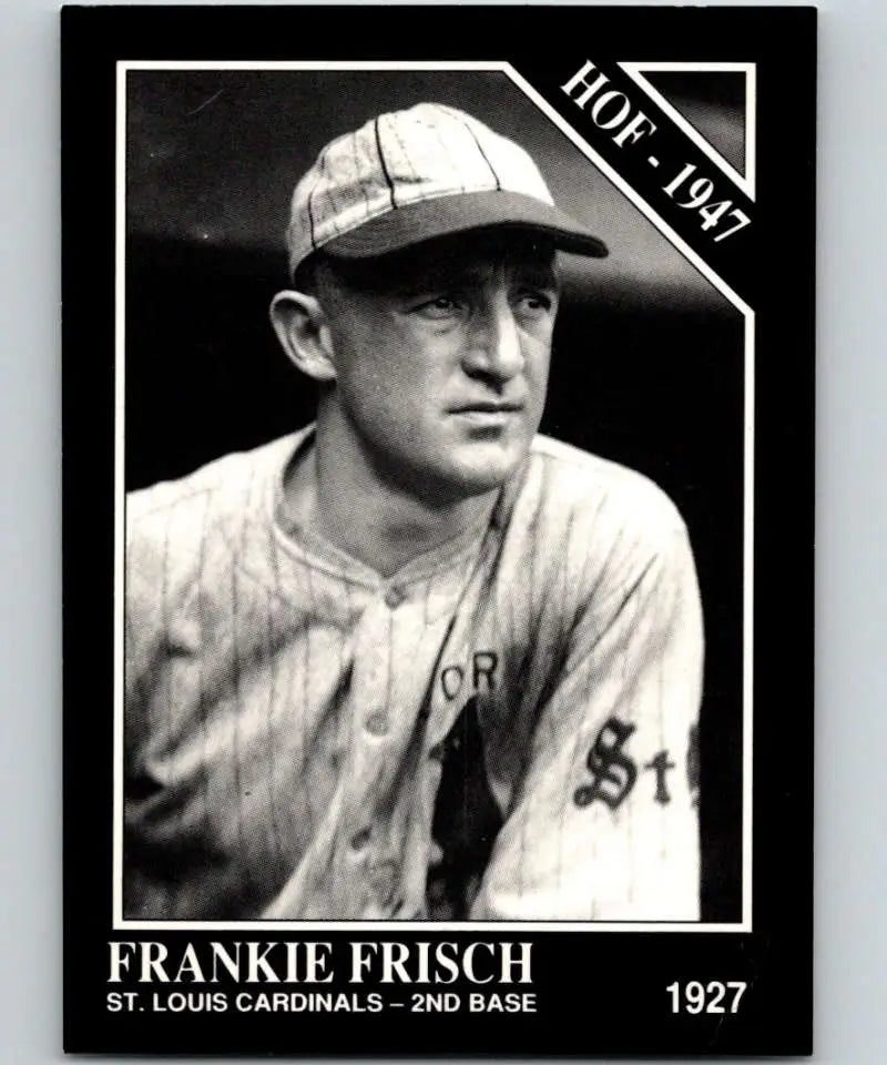 Black and white Cardinals baseball card of Frankie Frisch from 1927, Conlon Collection