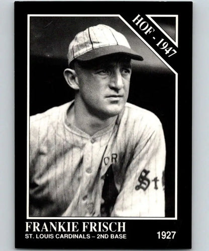 Black and white Cardinals baseball card of Frankie Frisch from 1927, Conlon Collection