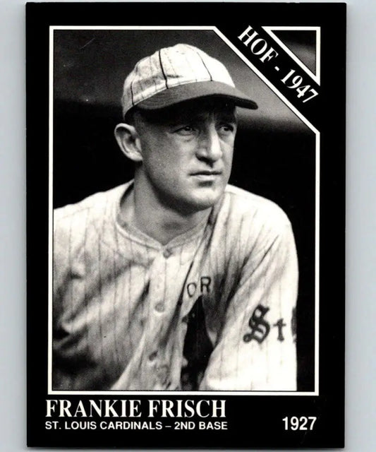Black and white Cardinals baseball card of Frankie Frisch from 1927, Conlon Collection