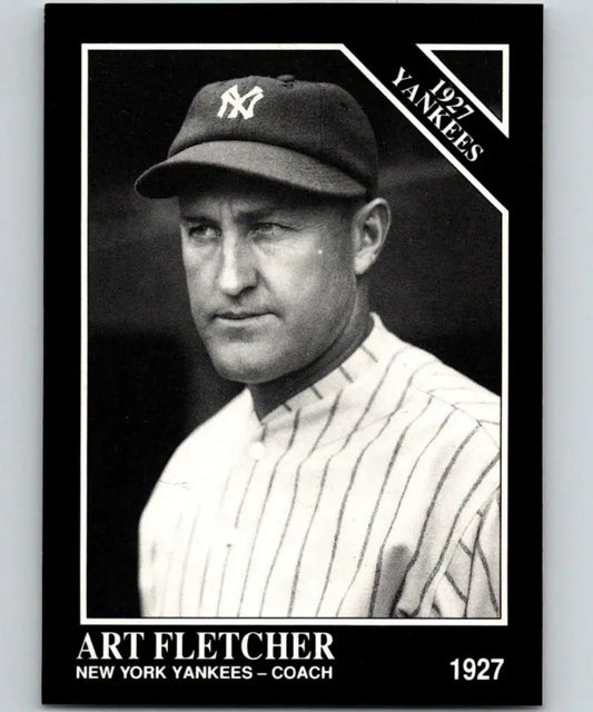 Black and white 1927 Art Fletcher New York Yankees baseball card from Conlon Collection