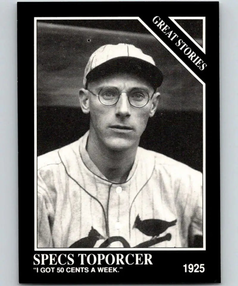Black and white baseball card of Specs Toporcer in St. Louis Cardinals uniform