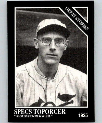 Black and white baseball card of Specs Toporcer in St. Louis Cardinals uniform