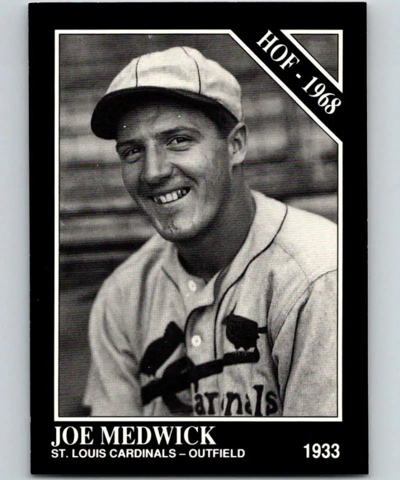 Black and white Cardinals baseball card of Joe Medwick from Conlon Collection