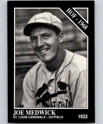 Black and white Cardinals baseball card of Joe Medwick from Conlon Collection