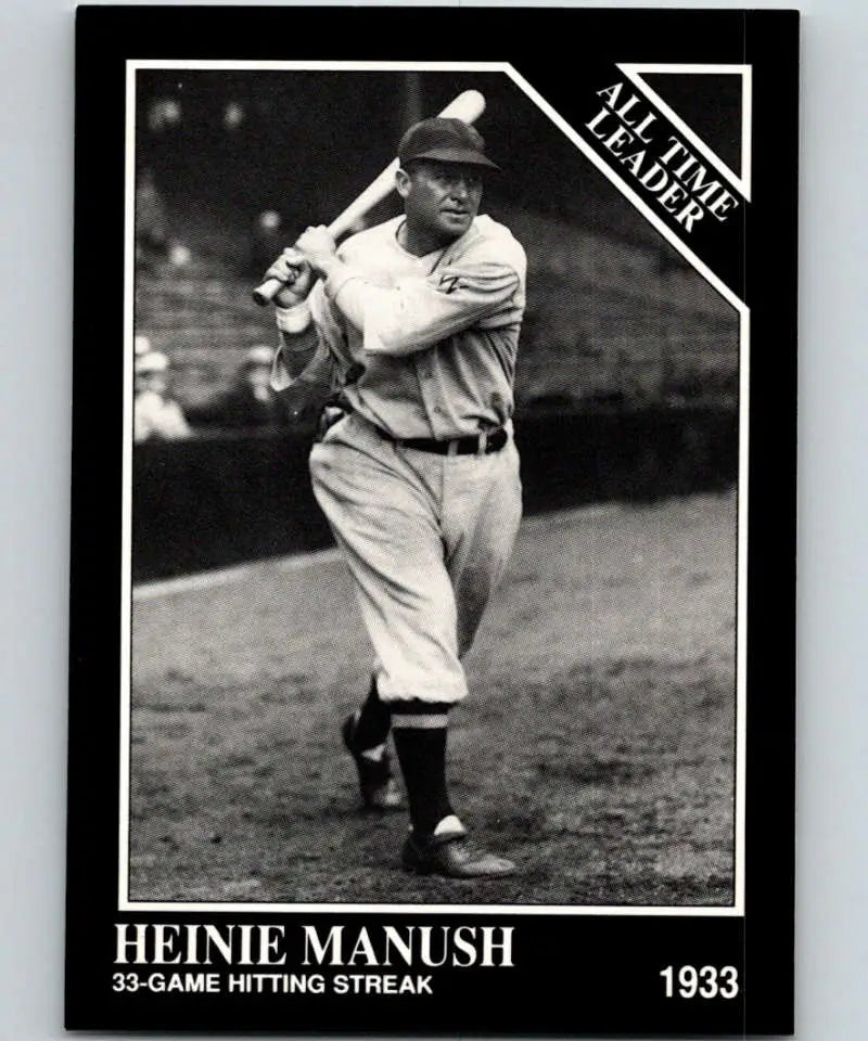 Black and white baseball card of Heinie Manush from the Conlon Collection, Washington Senators