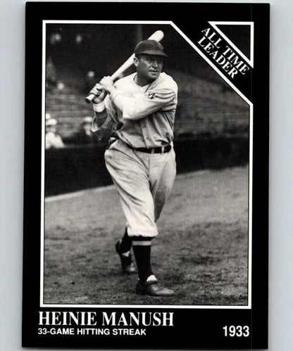 Black and white baseball card of Heinie Manush from the Conlon Collection, Washington Senators