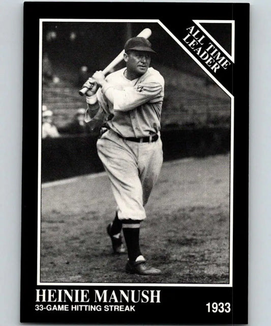 Black and white baseball card of Heinie Manush from the Conlon Collection, Washington Senators