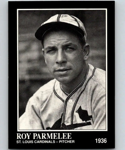 Black and white portrait of 1936 St. Louis Cardinals player for Conlon Collection baseball card