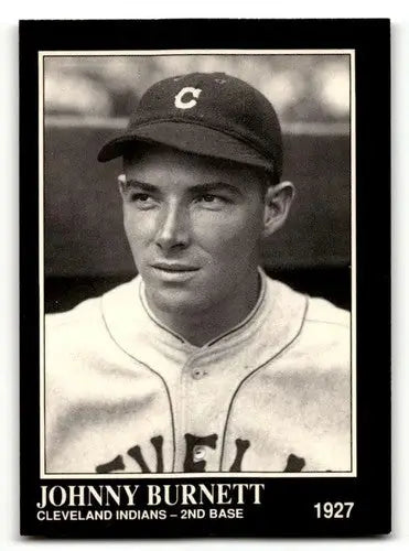 Vintage baseball card from Conlon Collection TSN featuring Johnny Burnett Cleveland Indians