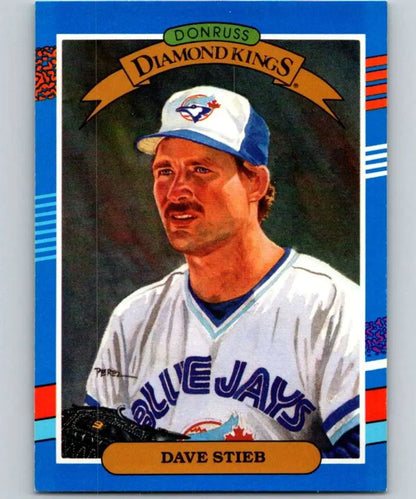 Donruss Diamond Kings card of Dave Stieb in Toronto Blue Jays home uniform