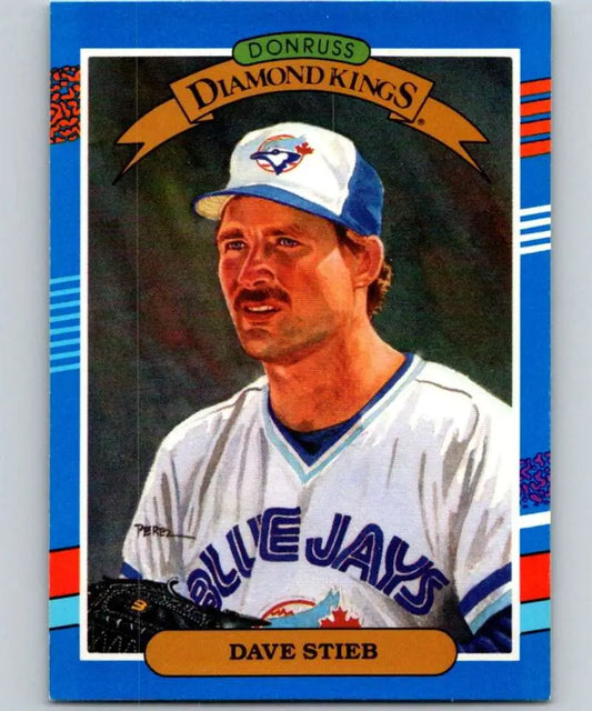 Donruss Diamond Kings card of Dave Stieb in Toronto Blue Jays home uniform