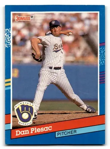 1991 Donruss #104 Dan Plesac Milwaukee Brewers Baseball Cards EX/NM ID:57705 - Baseball Cards