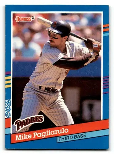 1991 Donruss #140 Mike Pagliarulo San Diego Padres Baseball Cards EX ID:57710 - Baseball Cards