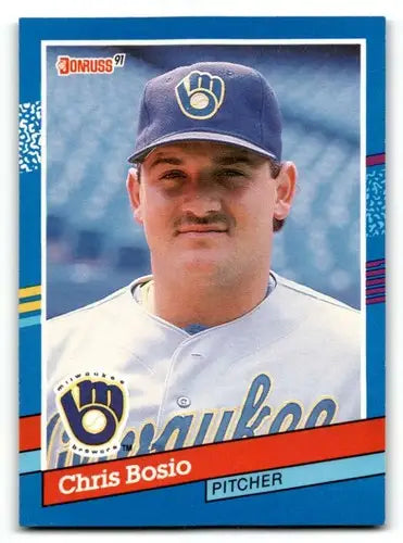 1991 Donruss #160 Chris Bosio Milwaukee Brewers Baseball Cards EX/NM ID:57716 - Baseball Cards