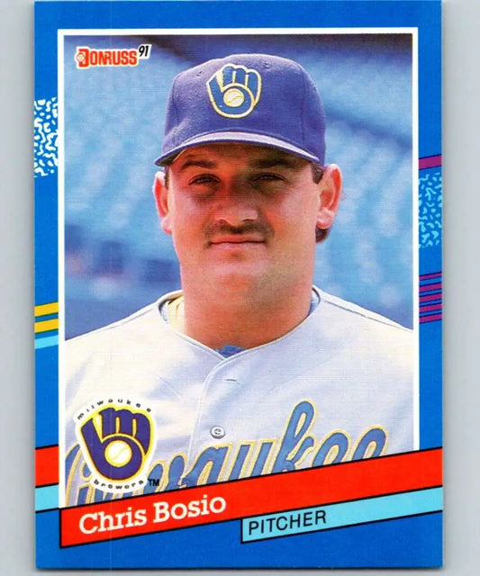Chris Bosio Milwaukee Brewers baseball card from the 1991 Donruss collection