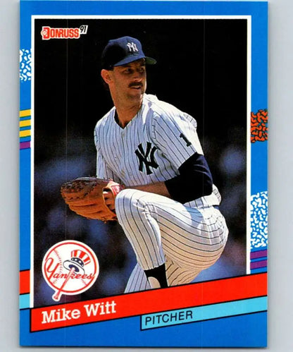 1991 Donruss #282 Mike Witt New York Yankees baseball card in pinstripes